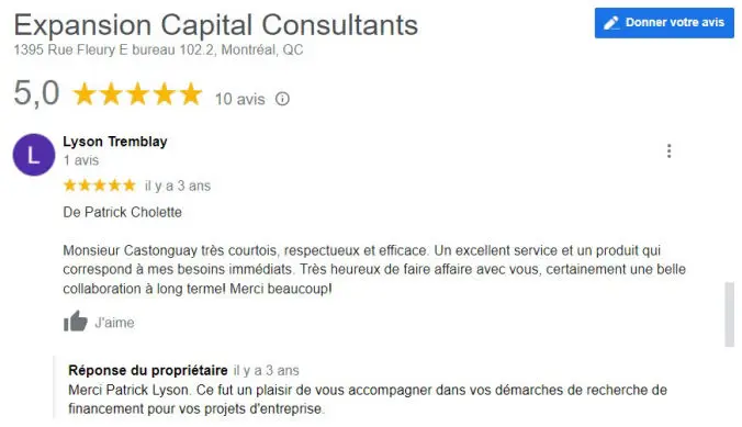 Avis client